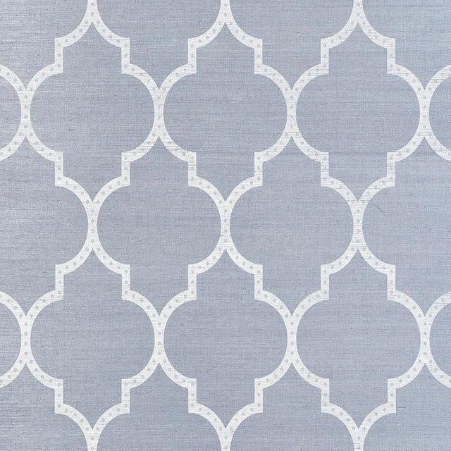 Schumacher Algiers Sisal Wallpaper in Chambray For Sale