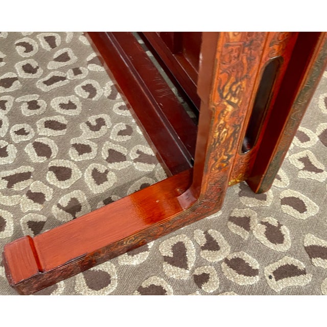 Chinoiserie Coffee Table, Hand Carved Lacquer, French, 1940s For Sale - Image 16 of 18