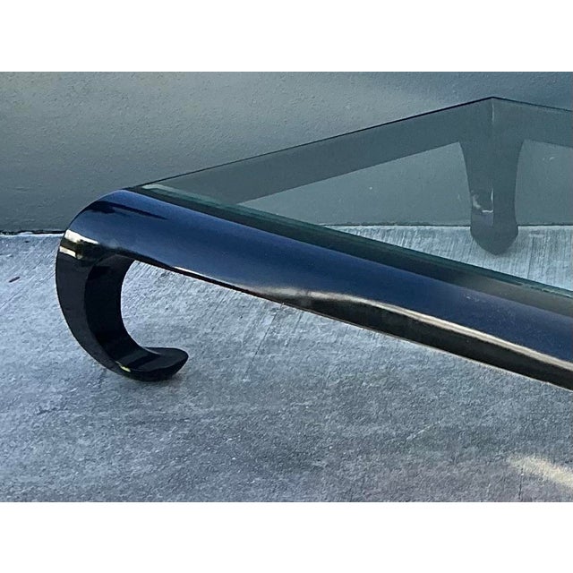 Vintage Lacquer and Glass Coffee Table For Sale - Image 12 of 12