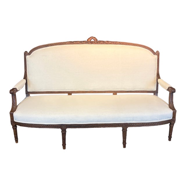 19th Century French Louis XVI Walnut Sofa or Canapé With Museum Quality For Sale