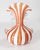 We are selling this miniature Italian Murano glass vase. This vase has cased white and orange banded latticino style...