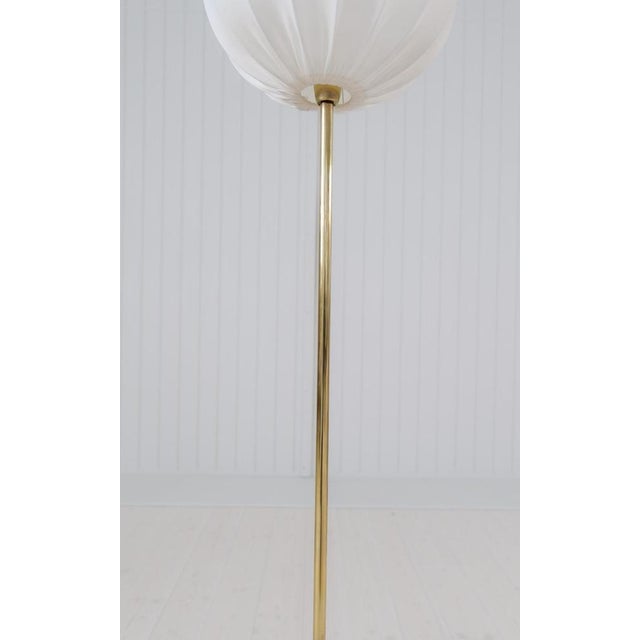 White Midcentury Modern Trumpet Shaped Brass Floor Lamp, 1960s For Sale - Image 8 of 16
