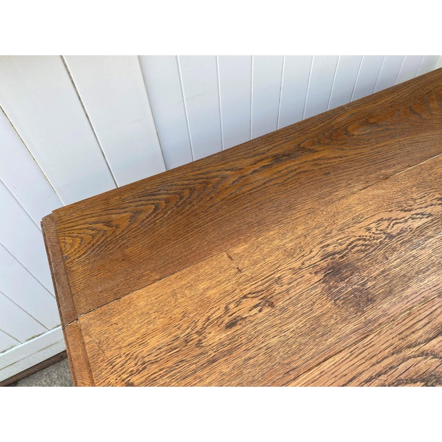 Desk Table with 1 Drawer Oak Top 105x56cm, 1930s For Sale - Image 14 of 18