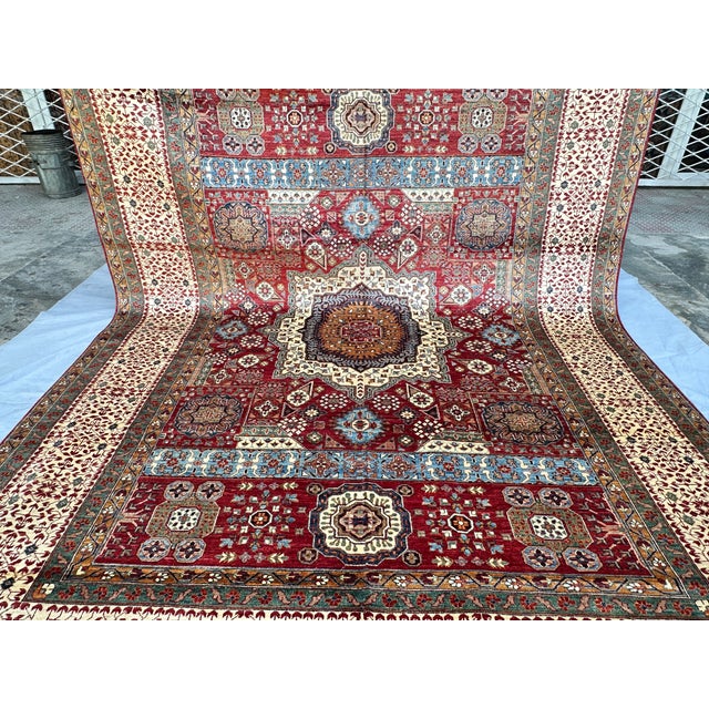 2000 - 2009 Hand-Knotted Afghan Meshhed Style Wool Area Rug - 9'0" X 12'2" For Sale - Image 5 of 14