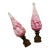 Vintage Pink & White Swirl Art Glass Lamp Finials With Brass Bases - A Pair For Sale