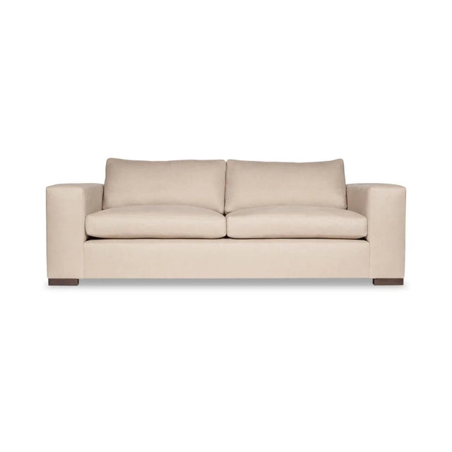 STD Depth: 40" · Upholstered W/ No Skirt ⋅ Topstitched · Cushion Fill: 10/90 · Leg Type: 8” X 8” X 2”