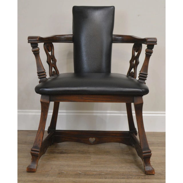 Romweber Viking Oak Vintage Captains Armchair For Sale - Image 10 of 13