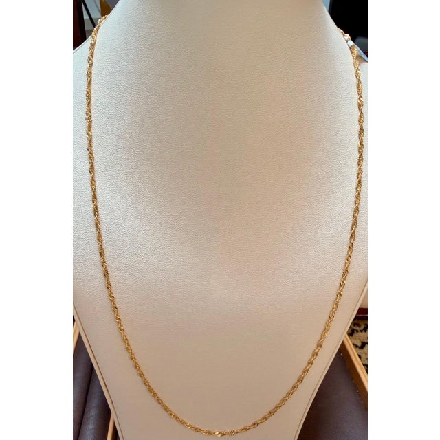 Vintage 18 Karat Yellow Gold 4 Gm, Link Chain, 2.0 mm Necklace, 22" Long Weight of the Necklace is 4 Grams Solid Diamond-...