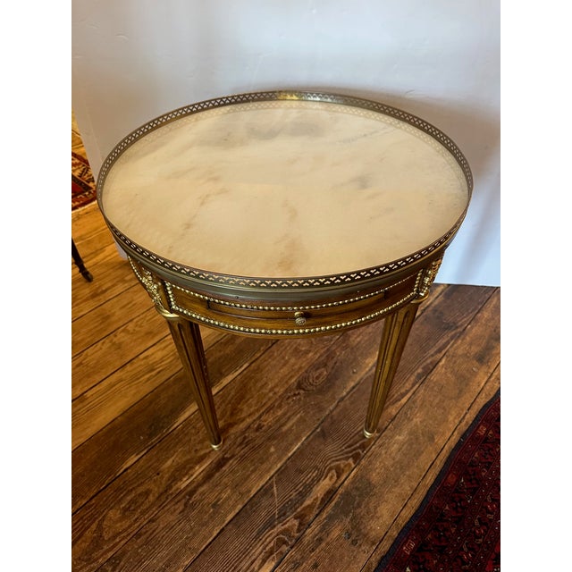 Marble Top Mahogany Side Table With Brass Gallery and Mounts For Sale In Philadelphia - Image 6 of 11