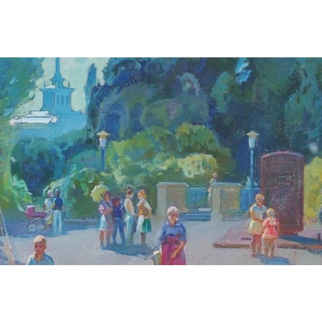 Cityscape Oil Painting: Artist Shishko, 1980 For Sale - Image 6 of 6