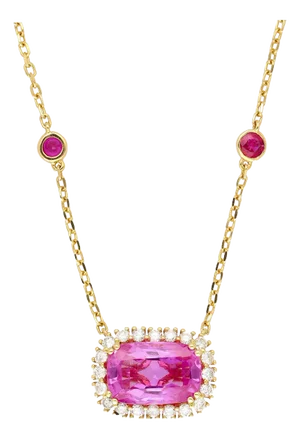 5.10 Carat No Heat Ceylon Pink Sapphire East West Floating Necklace