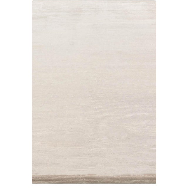 Modern Minimalist Solid Wool Rug in Soft Beige by Doris Leslie Blau For Sale - Image 4 of 8