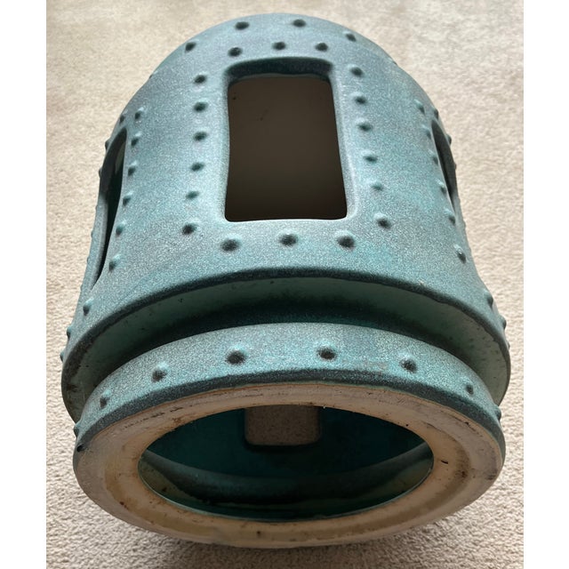 2010s Chinoiserie Faux Bronze Ceramic Garden Seat For Sale - Image 5 of 10