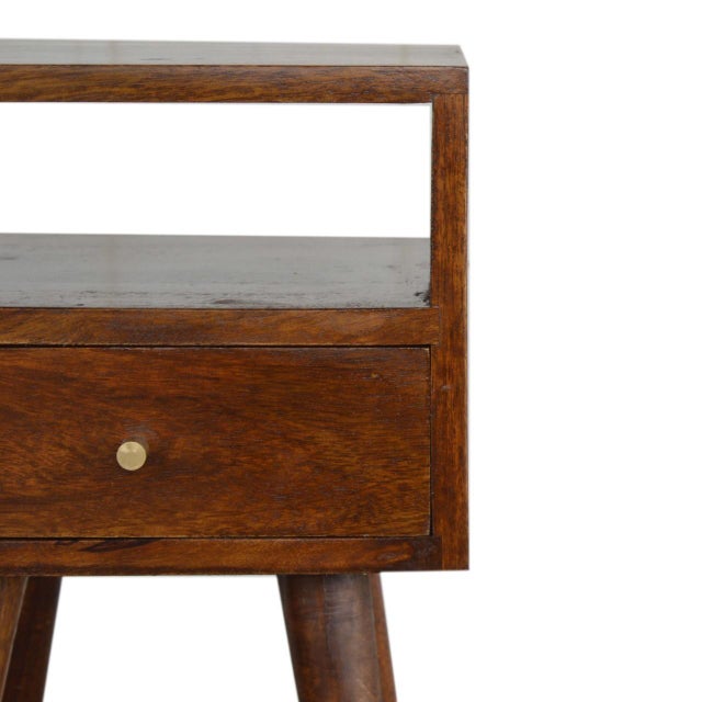 2020s Mini Chestnut Nightstand With Shelf For Sale - Image 5 of 8