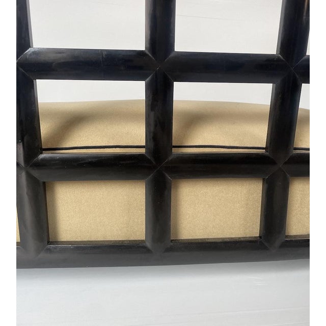 Sofa in Grid Lacquered Wood, 1930s For Sale - Image 12 of 14