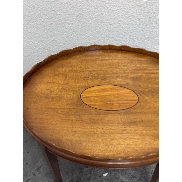 Kittinger 20th Century Oval Side Table With Scalloped Gallery For Sale In San Francisco - Image 6 of 12