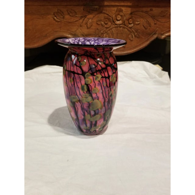 Glass Texas Art Glass Vase By For Sale - Image 7 of 7