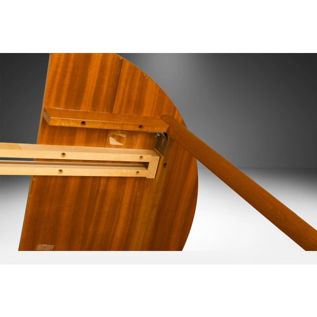 1960s Mid-Century Teak Round Oval Extendable Dining Table For Sale - Image 5 of 12