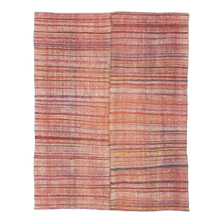 Striped Vintage Turkish Rag Rug For Sale