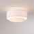 The Coronado 7.5" Flush Mount Kit is a contemporary ceiling light featuring a drum-shaped white linen shade and a sleek...