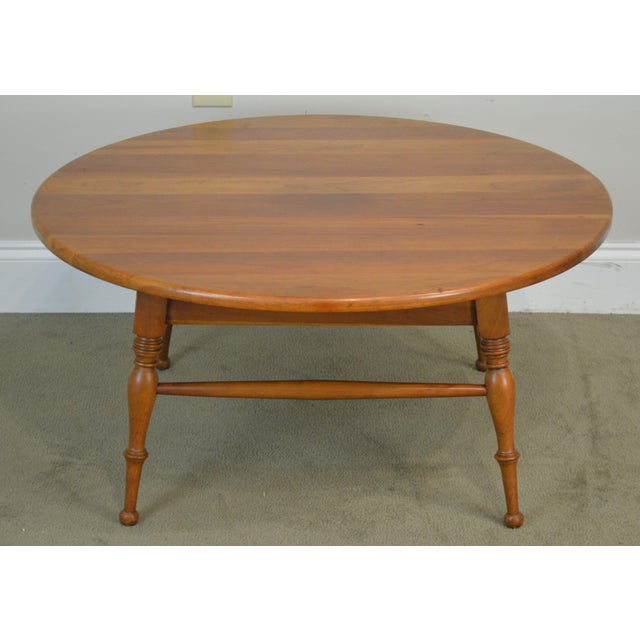 Traditional Solid Cherry Vintage 34" Round Revolving Top Coffee Table