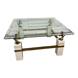 Vintage Coffee Table with Horses, 1950 For Sale