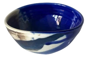 Ceramic Tea Bowl with Brilliant Blue Glaze by Toshiko Takaezu