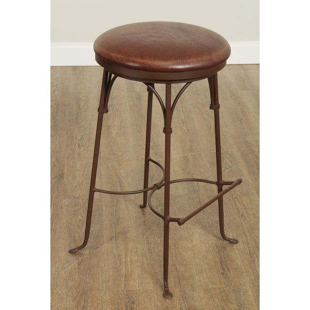 Charleston Iron Set 4 'Shaker Arched' Backless Swivel Bar Stools
