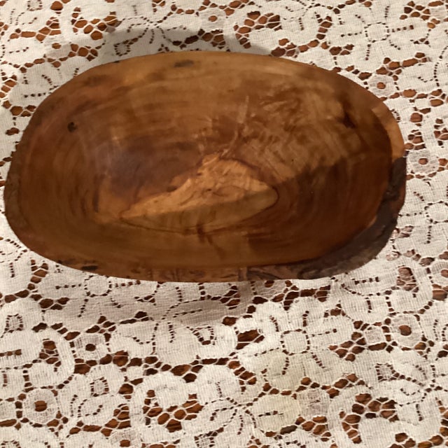Rare One of a Kind HandmadeSmall Wooden Bowl. I Handcrafted It With Natural Edge. Had a Birch Tree. Spent Many Hours on It. I Only Used It for Decor. For Sale - Image 4 of 5