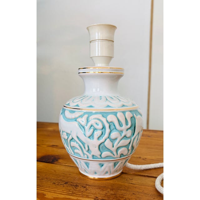 Turquoise Table Lamp by Michael Andersen & Son for Søholm, 1960s For Sale - Image 8 of 8