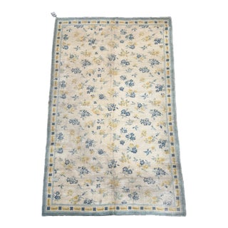 1920s Portuguese Rug With Allover Floral Design For Sale