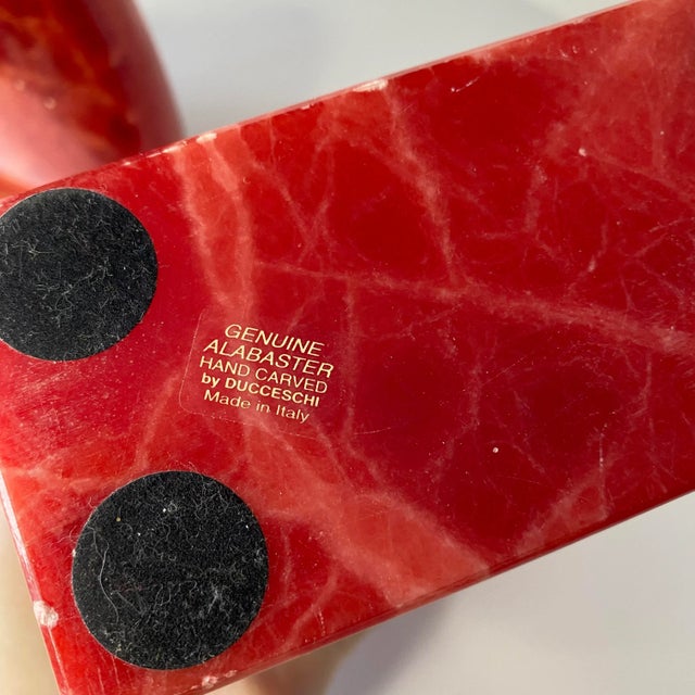 Vintage 1950s Italian Alabaster Red Heart Bookends - a Pair For Sale In Minneapolis - Image 6 of 10