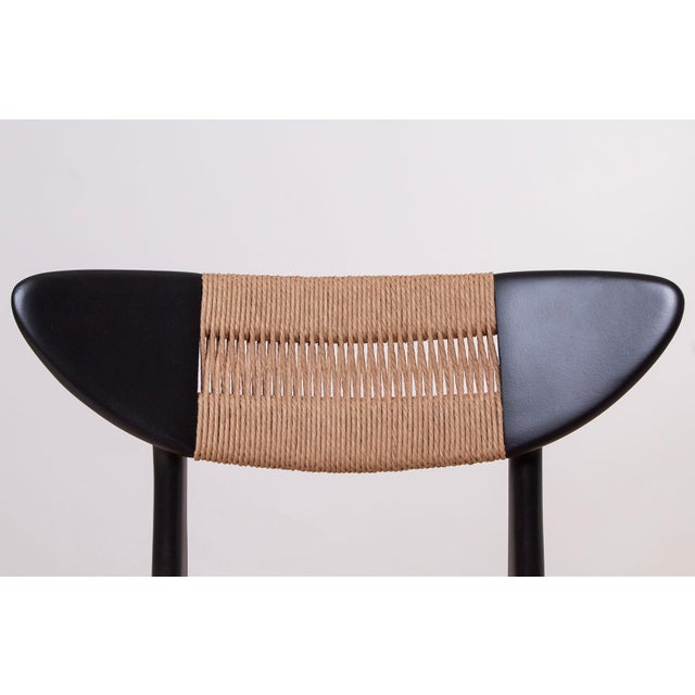 Scandinavian Modern Dining Chairs with Rope Seating and Backrest, 1960s, Set of 6 For Sale - Image 14 of 16