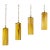 Set of 4 Mid-Century Murano Tubular Pendant Lights in Amber Cased Over White Glass Inspired by Carlo Nason For Sale