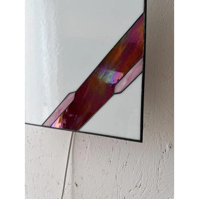 Architectural Stained Glass Wall Lamp with Textured Glass For Sale - Image 4 of 12