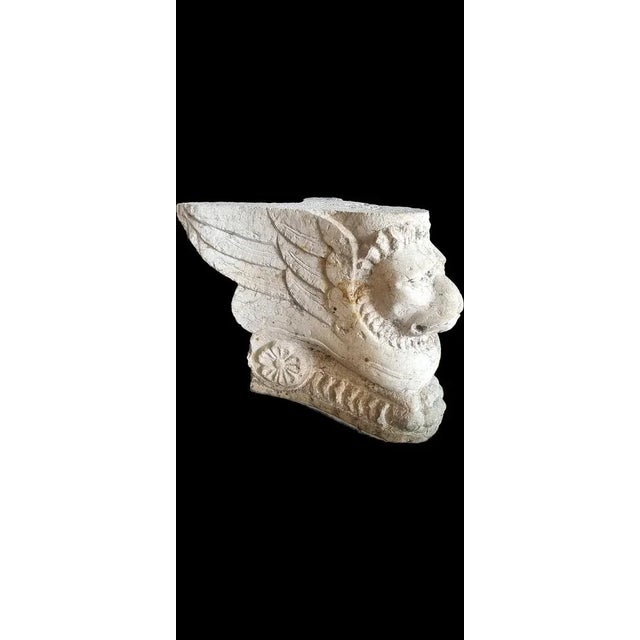 Stone Stone Base in the Shape of a Winged Lion, 1500s For Sale - Image 7 of 8