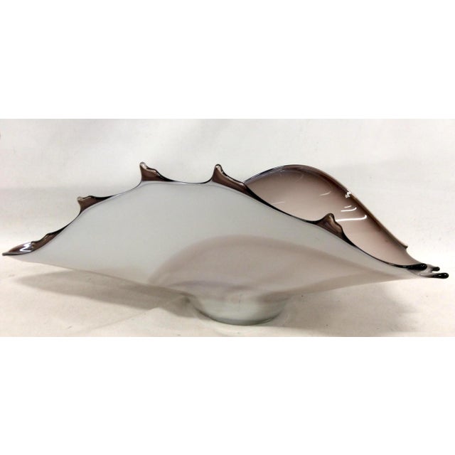 1970s 17" Nautical-Style Hand Blown 3-Lb Centerpiece Art-Glass Conch For Sale - Image 5 of 14