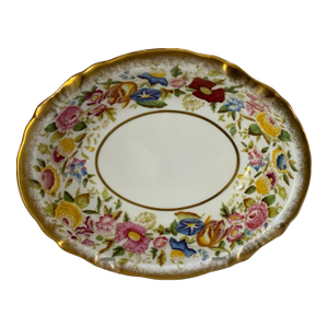 Vintage Hammersley "Queen Anne" Bone China Oval Vegetable Serving Bowl England 1940s-1950s