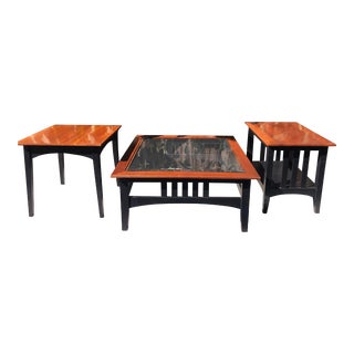 1990s Vintage Ethan Allen Impressions Coffee Table - Set of 3 For Sale