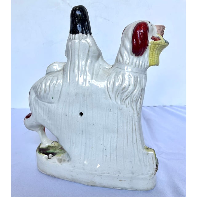 19th Century Antique English Staffordshire Girl Riding Spaniel Dog Figurine For Sale - Image 17 of 18
