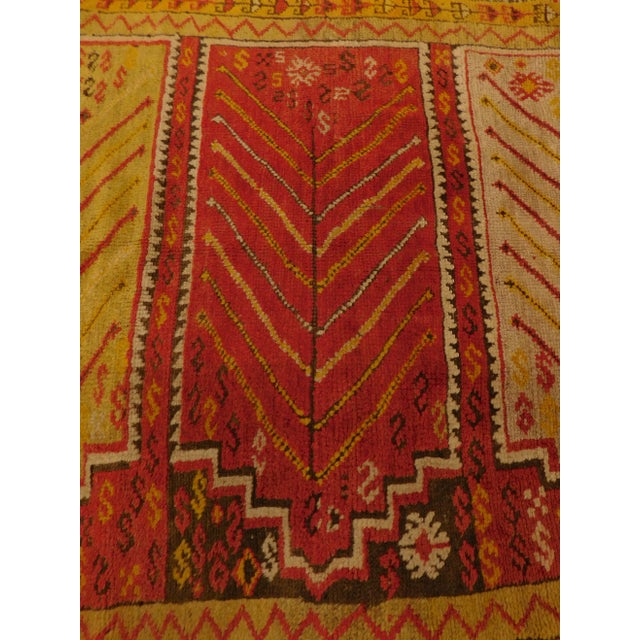 Red Antique Oushak Saf Prayer Rug 3'2"x 6'10" For Sale - Image 8 of 13