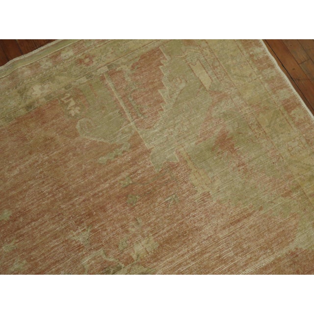 Pink Vintage Zabihi Collection Soft Pink Oushak Gallery Size Rug - 6'3" x 11'9" For Sale - Image 8 of 10