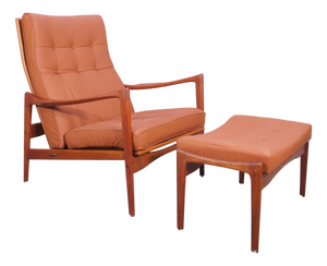 Set of Easy Chair with Ottoman by Ib Kofoed-Larsen for Ope-Möbler, 1950s