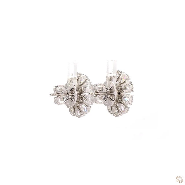 Silver 5.74 Carat Rose Cut Diamond Gold Earrings, Pair For Sale - Image 8 of 9