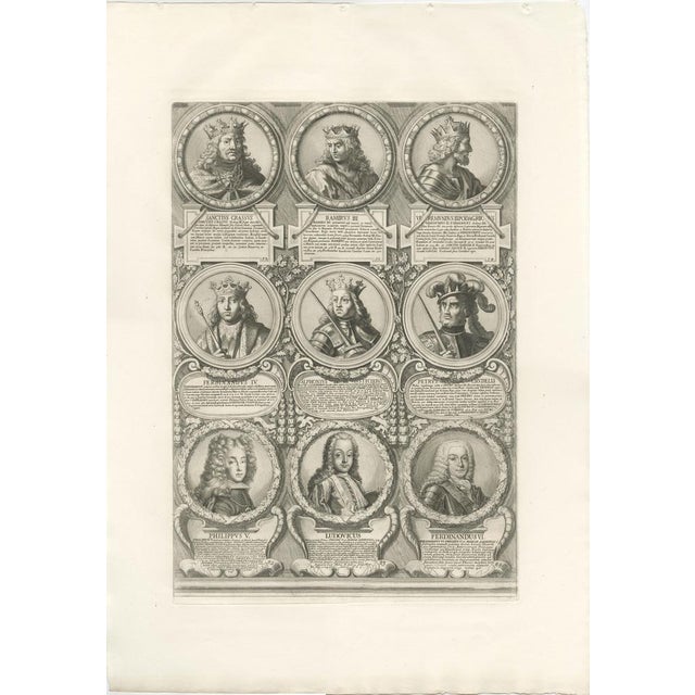 Chronological Portraits of the Kings of Spain, Rome, 1700, Engravings, Set of 11 For Sale - Image 10 of 13