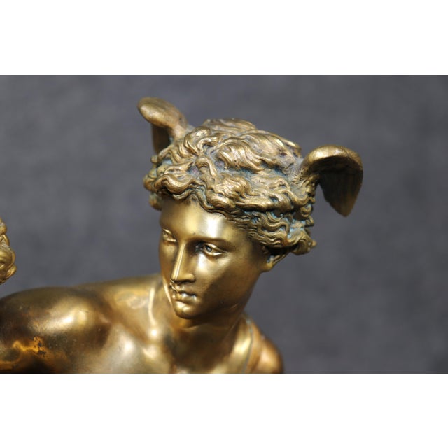 Bronze Signed Jean- Louis Gregoire Neoclassical Bronze Statue of Mercury & Pandora For Sale - Image 8 of 13