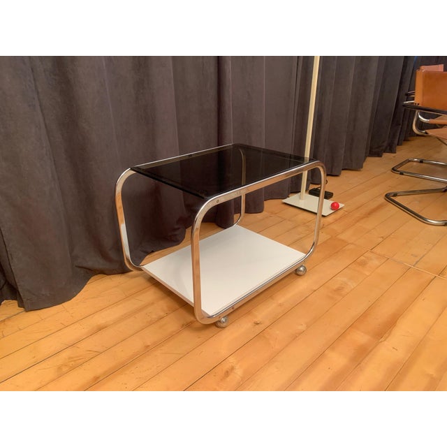Mid-Century Modern Chromed Steel Mobile Table, 1970s For Sale - Image 3 of 10