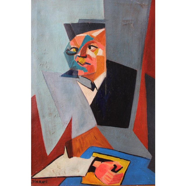 Mid-Century Modern Composition, Oil Painting, 1950s, Framed For Sale - Image 6 of 15