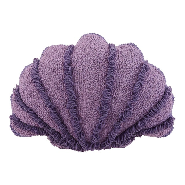 Sea shell Scallop Shaped Hook Pillow, 12" x 16" For Sale