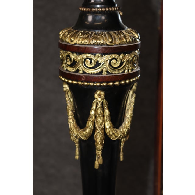 French Louis XVI Style Ebonized & Bronze Cabinet W/ Porcelain Plaques Att Raulin For Sale - Image 10 of 15